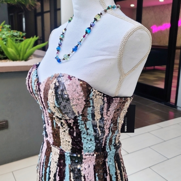 Nova Luxe Multicolor Sequin Strapless Mini Dress ✦ Paint Your World ✦ XS ✦ NWT - Picture 7 of 16